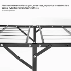 Continental Sleep 14 Inch Quickbase Metal Mattress Platform Bed Frame Foundation With Steel Slats (No Box Spring Needed), Twin, Black -Baxton Studio Store GUEST faac730b 4556 4710 80c5 dce8a4f5832e