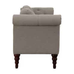 Adira 75" Traditional Fabric Settee With 2 Pillows In Brown - Lexicon -Baxton Studio Store GUEST faaff612 62a5 48e1 99dd 041c157c50c8