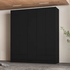 Denmark 5 Door 2 Drawer Wardrobe - Polifurniture -Baxton Studio Store GUEST fb1341b0 cdb7 4592 bb4c 8341bfc93676
