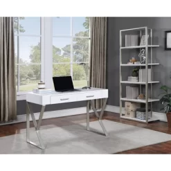 74" Shining Star Champagne Bookcase With Shelves White - Treasure Trove Accents -Baxton Studio Store GUEST fb5b8589 1e9a 4f72 8988 355392b76be9