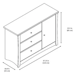 Storkcraft Crescent 3-Drawer Combo Dresser -Baxton Studio Store GUEST fcd34a3d 1098 40a4 a9f9 4e59b89b581c