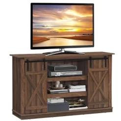 Costway Sliding Barn TV Stand Console Table For TV's Up To 60'' Entertainment Center -Baxton Studio Store GUEST fd5982ae b38b 42d6 868e d0b7b12e5600