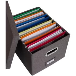 Internet's Best 2-Pack Collapsible File Storage Organizer With Lid - Grey -Baxton Studio Store GUEST fe033784 bd89 4663 8870 59c96a8f269f
