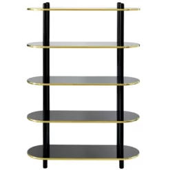 Fabulaxe 5 Tier Open Bookshelf, Contemporary Classic Modern Style Free Standing Display Rack Unit For Collections,59" Height Etagere Bookcase 11 Fabulaxe 5 Tier Open Bookshelf, Contemporary Classic Modern Style Free Standing Display Rack Unit For Collections,59" Height Etagere Bookcase -Baxton Studio Store GUEST ff17cfa2 f9fd 4879 84b9 5dcbdff8c3b3