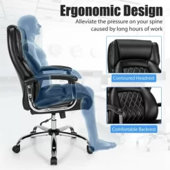 Costway 500LBS Adjustable Office Chair Adjustable Leather Task Chair Black 17 Costway 500LBS Adjustable Office Chair Adjustable Leather Task Chair Black -Baxton Studio Store GUEST ff1a1850 618d 416e a7a1 8e67e3979439