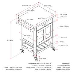 Sage Wood Kitchen Cart White - CorLiving -Baxton Studio Store GUEST ff494a7d 5b94 403a 957a 01fad89cc3a8